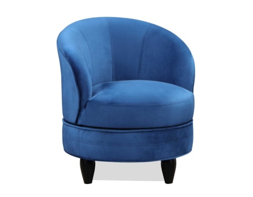 Transitional Velvet Accent Chair in Blue