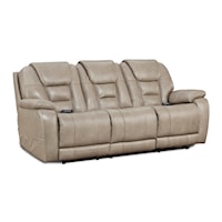 Transitional Power Reclining Sofa with Remote Controls