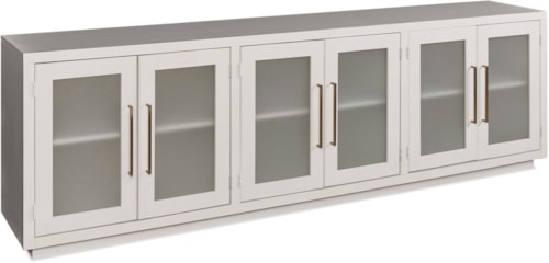 Contemporary 97" Console with 6 Doors and Wire Management