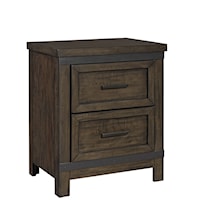 Transitional 2-Drawer Nightstand with Felt Lined Top Drawer