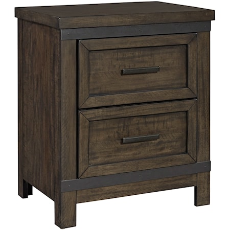 Transitional 2-Drawer Nightstand with Felt Lined Top Drawer