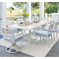 7-Piece Coastal Outdoor Dining Set with Swivel Chairs