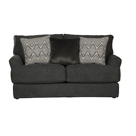 Transitional Loveseat with Plush Pillows Included