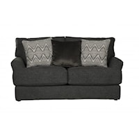 Transitional Loveseat with Plush Pillows Included