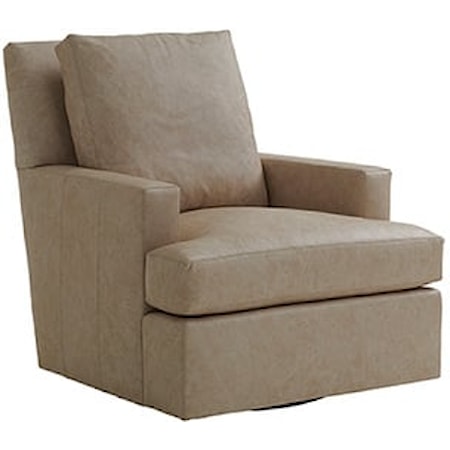 Transitional Eastwood Leather Swivel Chair