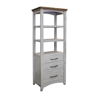 Farmhouse Solid Wood Bookcase with Drawers