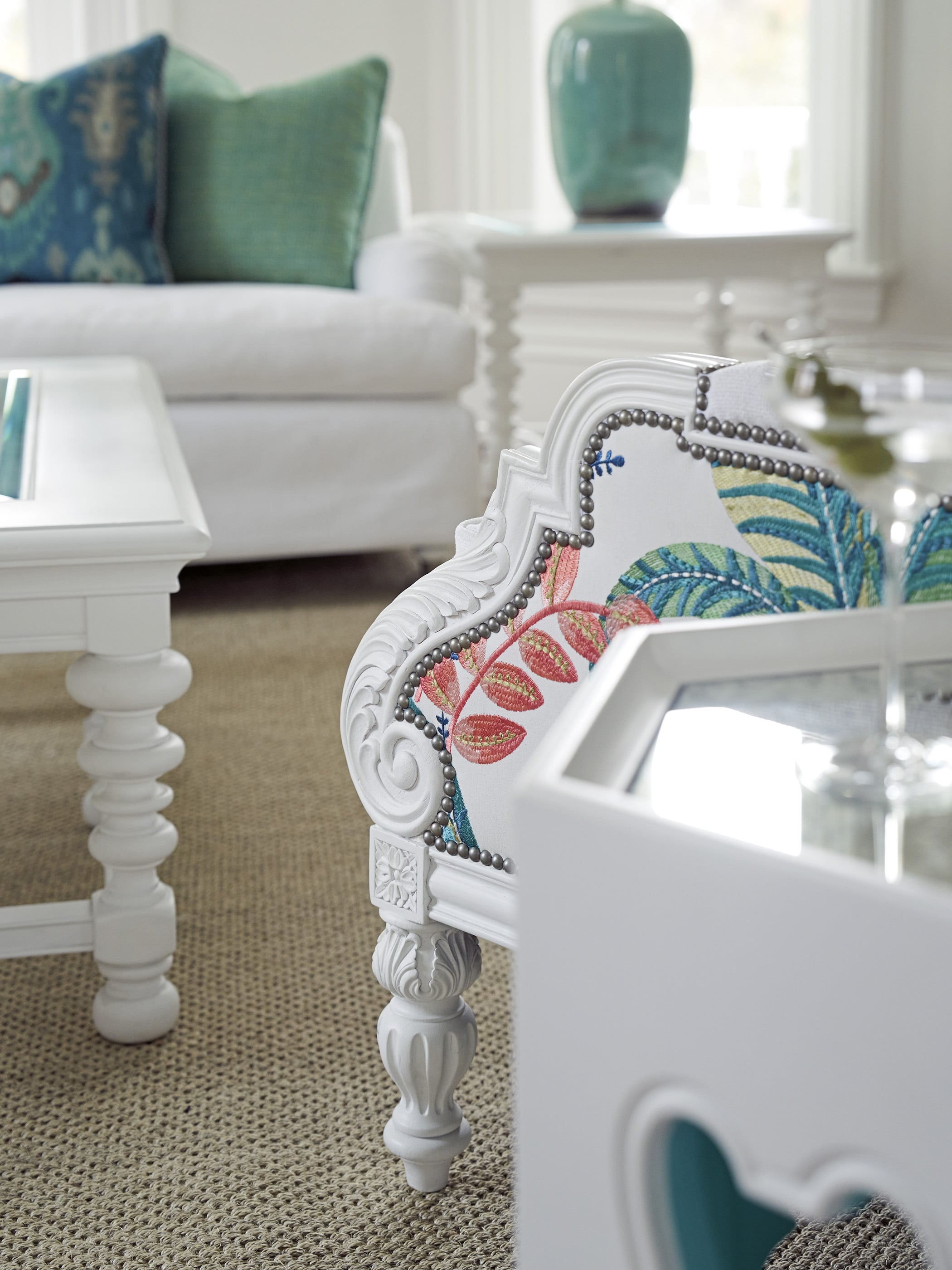 Barclay Butera Villa Blanca Bilbao Hexagonal End Table