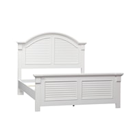 Cottage Queen Panel Bed with Arched Crown Molding