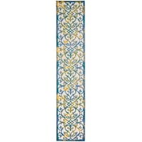 2'3" x 12' Ivory Blue Runner Rug