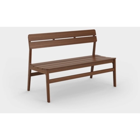 43″ Dining Bench w/Broad Slatted Backrest