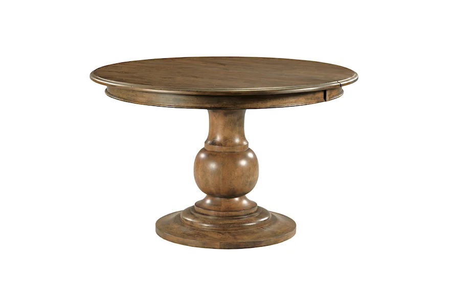Ansley Whitson Round Pedestal Dining Table by Kincaid Furniture at Johnny Janosik