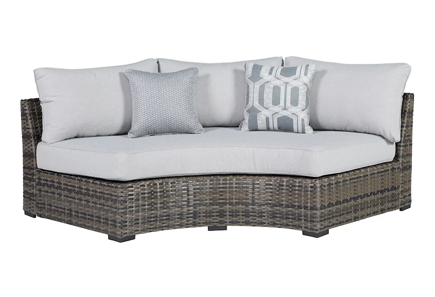 Harbor Court Curved Loveseat with Cushion by Signature Design by Ashley at Miller Waldrop Furniture and Decor