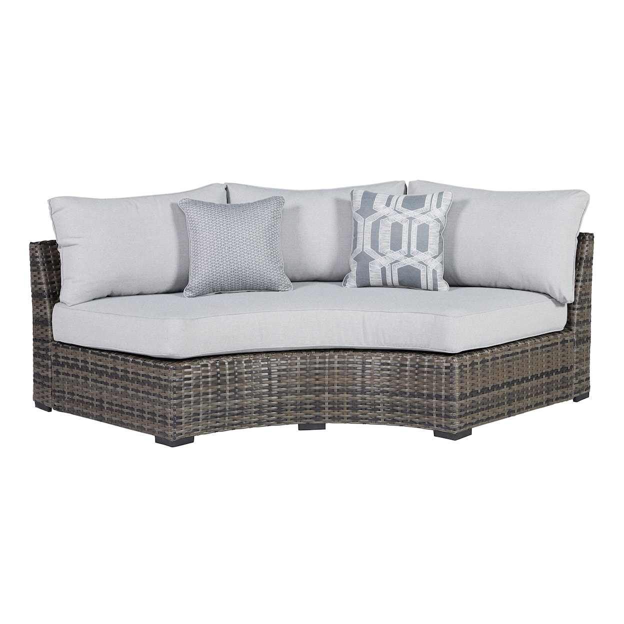 Signature Design Harbor Court Curved Loveseat with Cushion