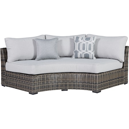 Curved Loveseat with Cushion