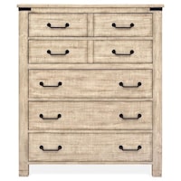 Farmhouse Chest of Drawers with Felt-Lined Top Drawer