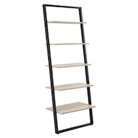 Leaning Metal 74" Bookcase with Melamine Shelves