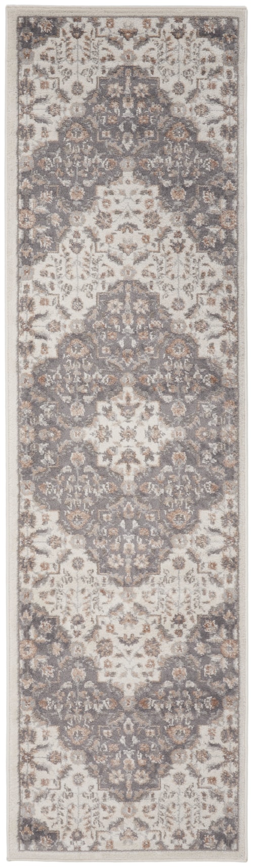 2'3" x 7'6" Ivory Grey Runner Rug