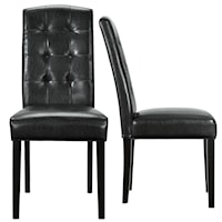 Dining Chairs Vinyl Set of 2