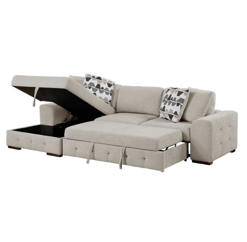 Homelegance Raife 2-Piece Sectional Sofa with Ottoman