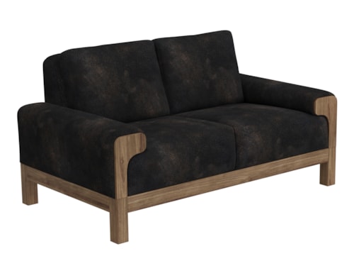 Contemporary Loveseat with Throw Pillows