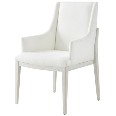 Upholstered Fabric Pine Arm Chair