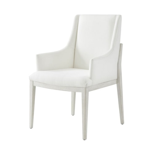Upholstered Fabric Pine Wood Arm Chair