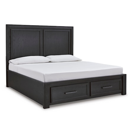 California King Panel Storage Bed