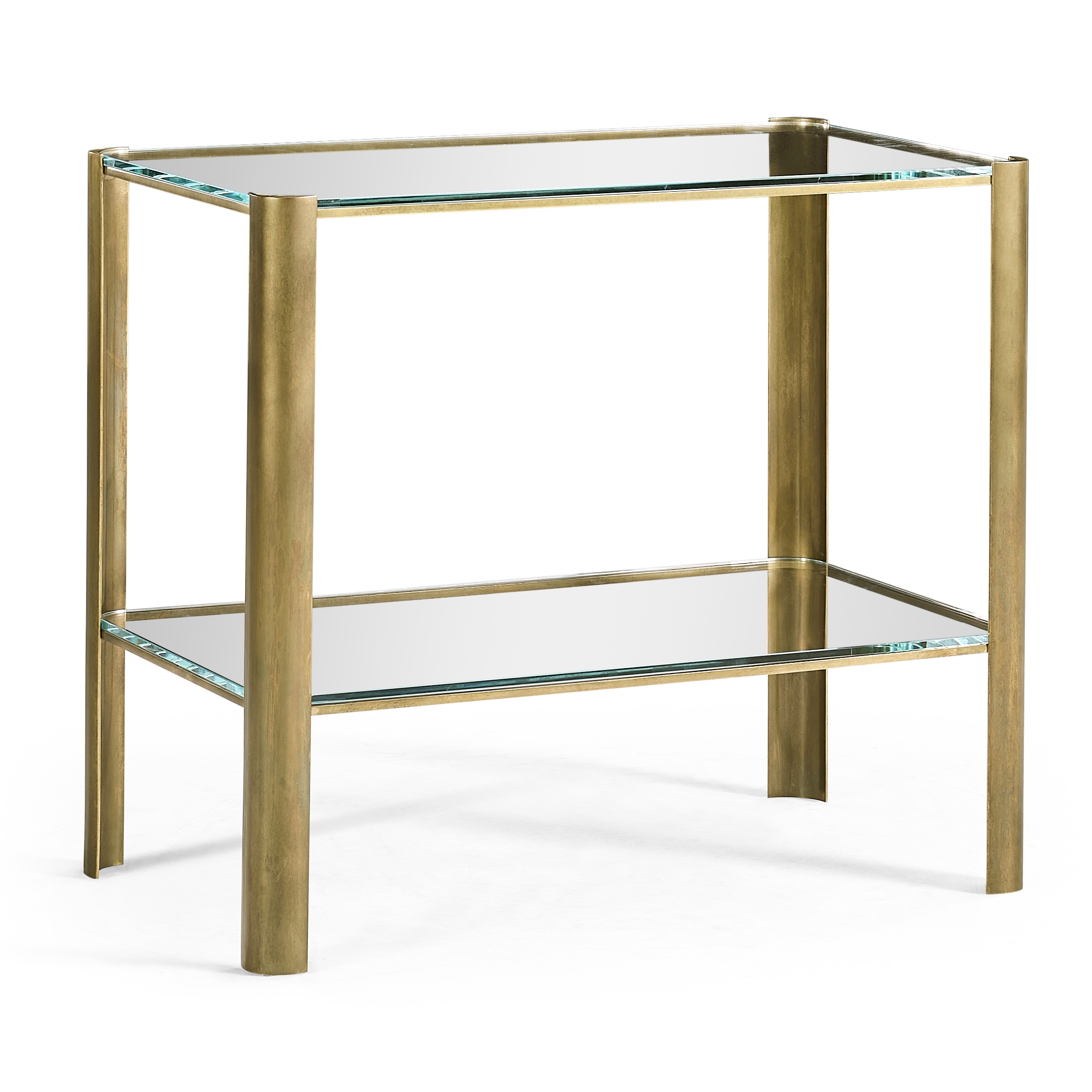 Brass &amp; Glass End Table