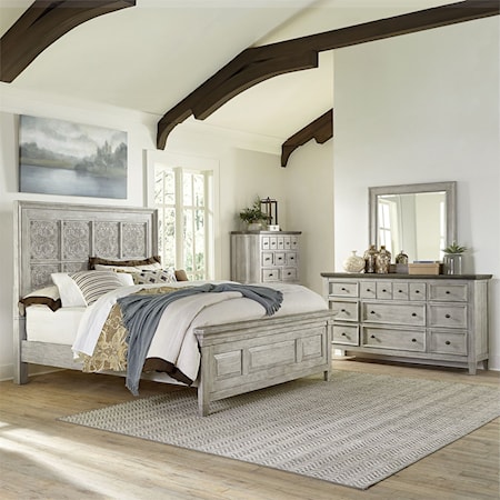 4-Piece Decorative Queen Panel Bedroom Group