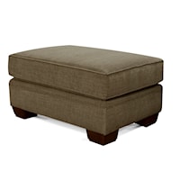 Transitional Accent Ottoman with Block Legs
