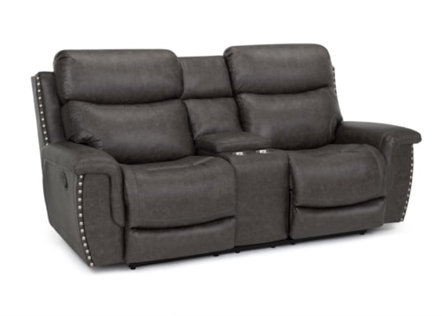 Casual Loveseat with Storage Console