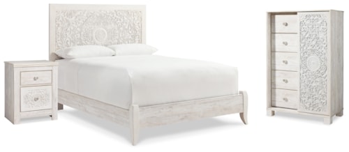 Queen Panel Bed, Chest And Nightstand