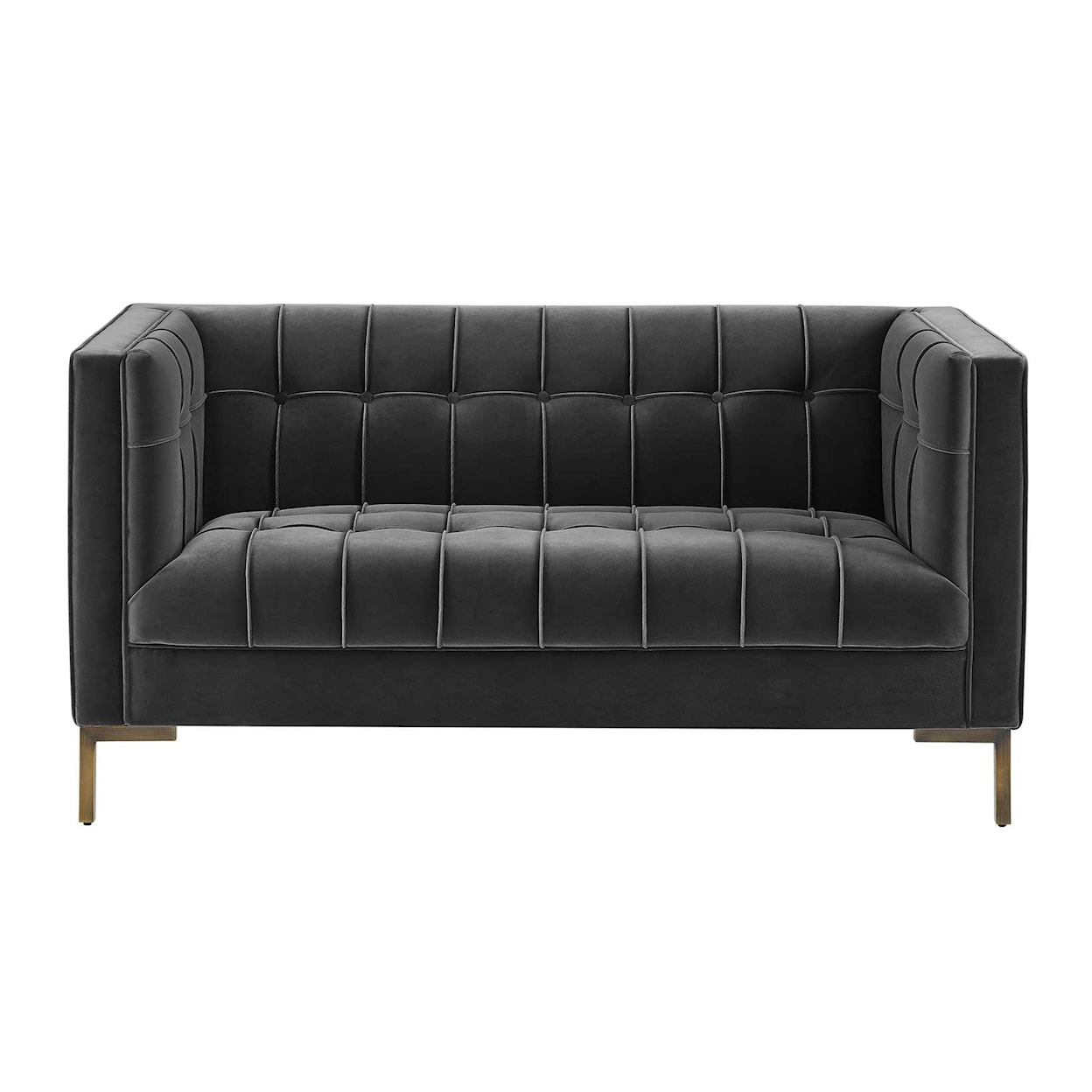 Prime Isaac Gray Velvet Loveseat