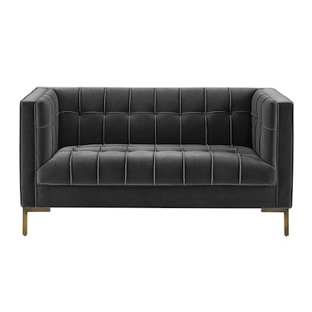 Gray Velvet Loveseat