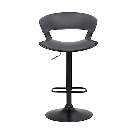 Contemporary Adjustable Swivel Faux Leather Barstool