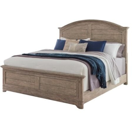Transitional King Arched Panel Bed