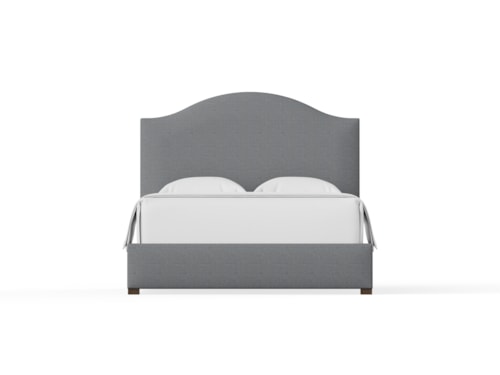 Transitional King Upholstered Bed with Arched Headboard