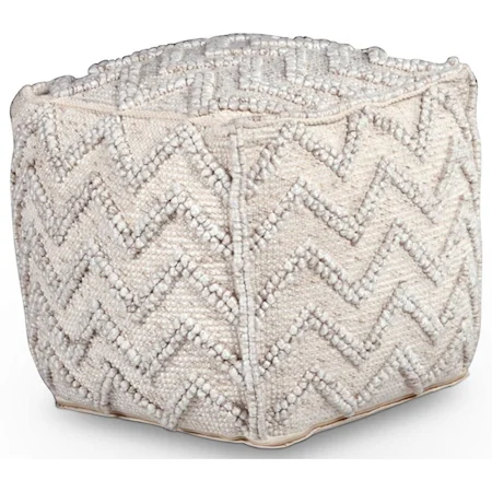 Handwoven Cube Pouf