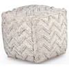 Steve Silver Kenzari ZARI ZIGZAG CREAM HANDWOVEN POUF |