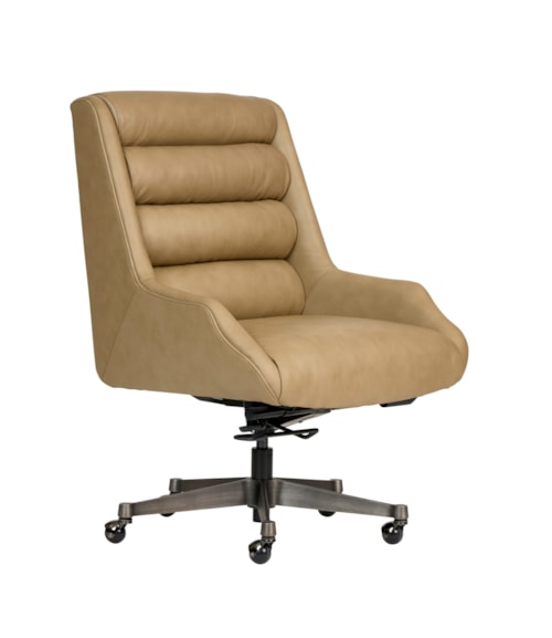 Contemporary Executive Chair with Channel Tufting and Deluxe Ball Casters