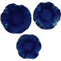 Abella Blue Ceramic Wall Decor, S/3