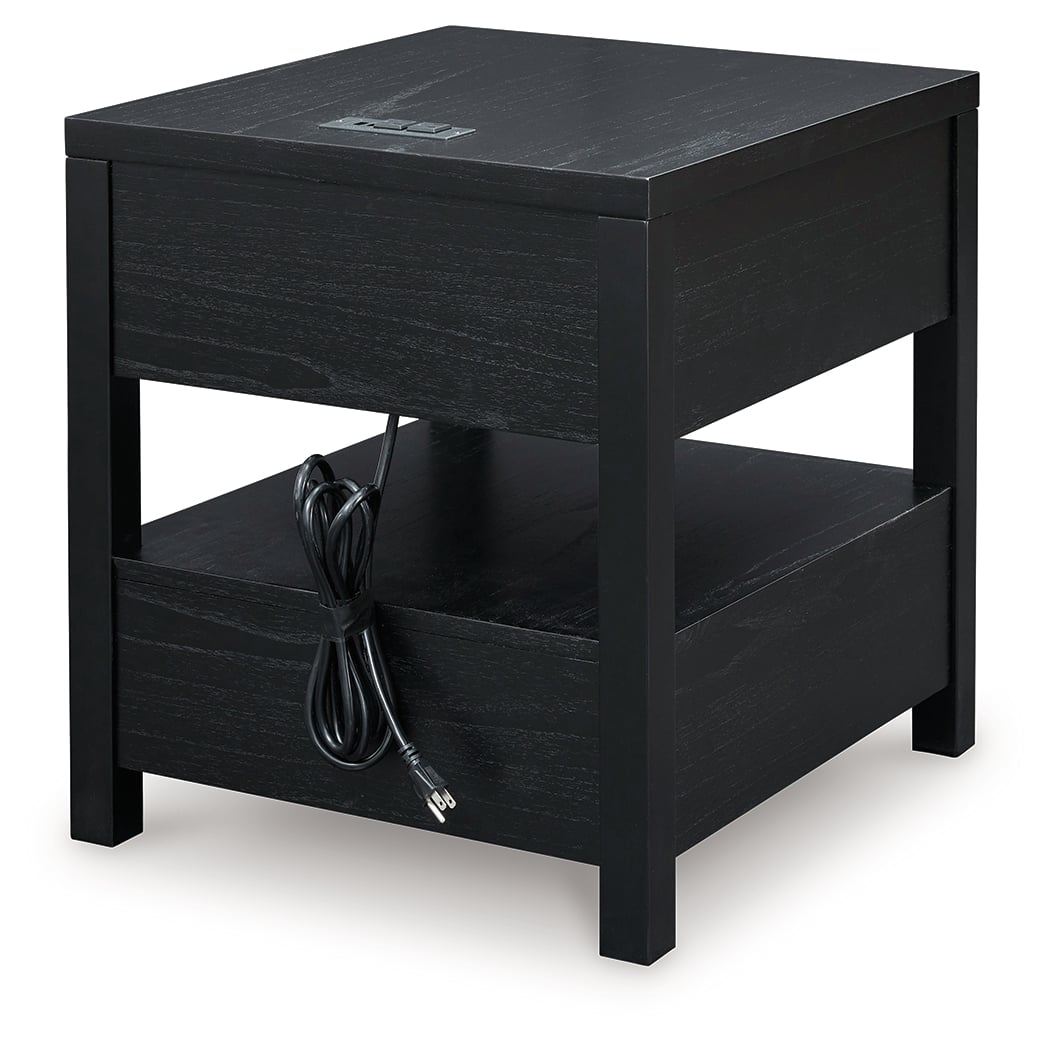Signature Design by Ashley Winbardi T7863 Black Rectangular End Table