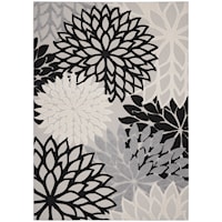 9'6" x 13' Black White Rectangle Rug