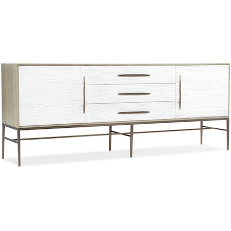Contemporary 3-Drawer Entertainment Console with Soft-Close Doors