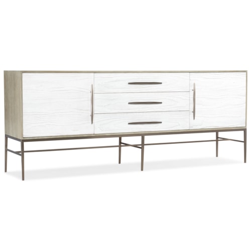 Contemporary 3-Drawer Entertainment Console with Soft-Close Doors