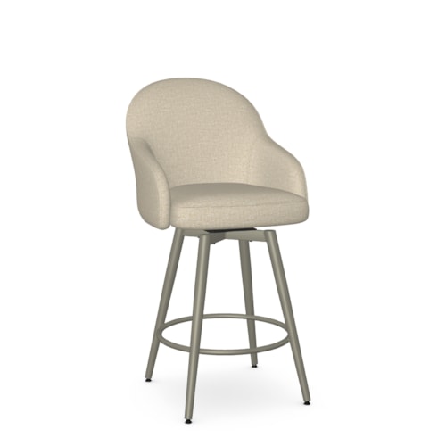 Contemporary Upholstered Counter Height Swivel Stool
