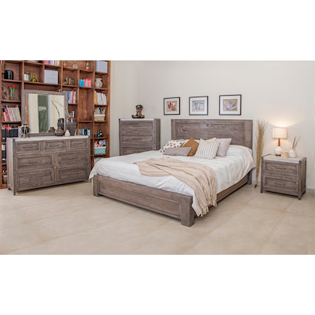 Contemporary King Panel Bed