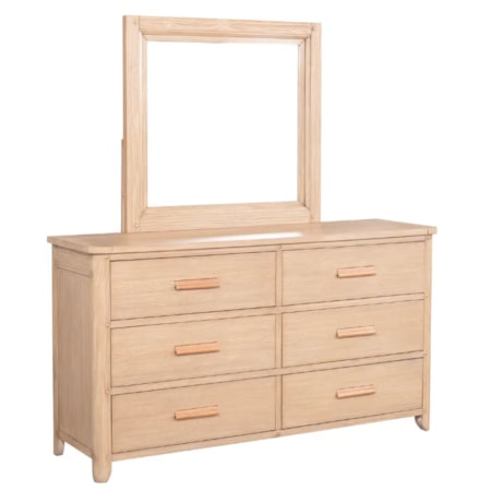 Cottage Creek Furniture Brentwood 6430-7046 Transitional 6-Drawer Dresser with Leather Wrapped Drawer Pulls | Furniture and More | Dressers Cottage Creek Furniture Brentwood 6430-7046 Transitional 6-Drawer Dresser with Leather Wrapped Drawer Pulls | Furniture and More | Dressers