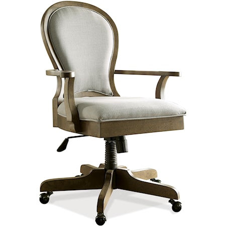 Scroll Back Upholstered Desk Chair