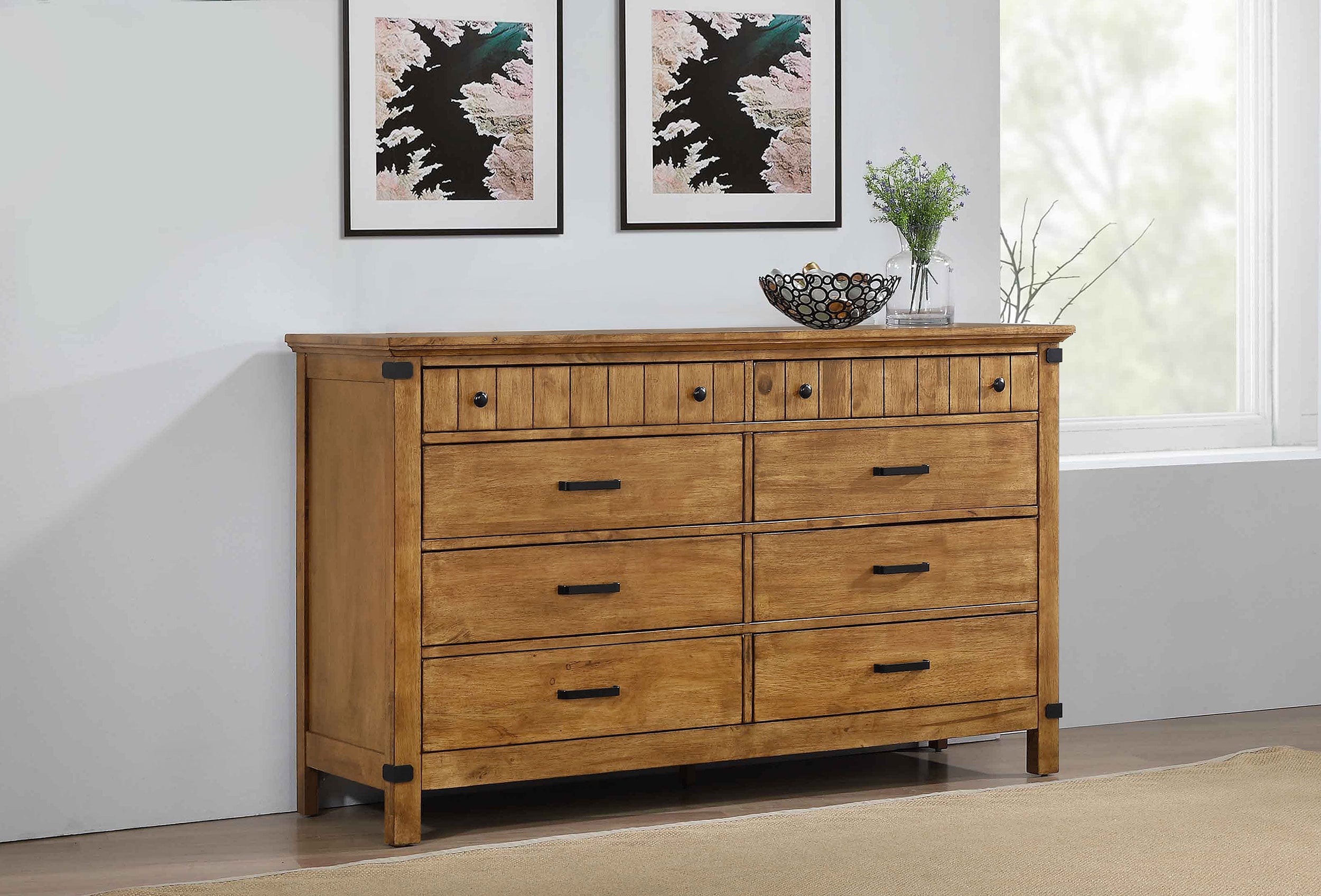 Coaster Brenner 205263 Brenner 8-Drawer Dresser Rustic Honey